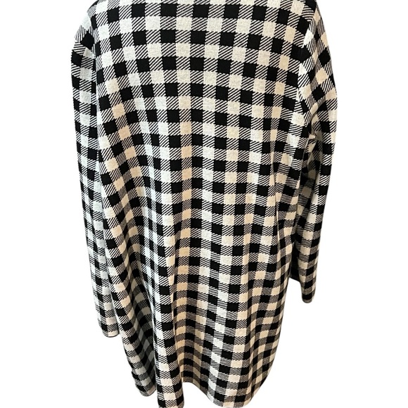 Black and White Checkered Open Front Cardigan - Picture 3 of 5